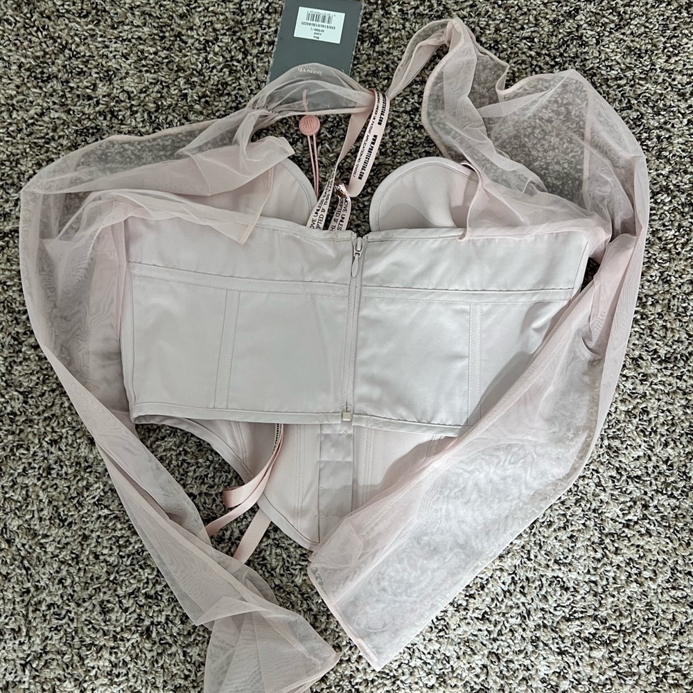 House of CB Mina Corset Top with Sheer Sleeves - Picture 5 of 5